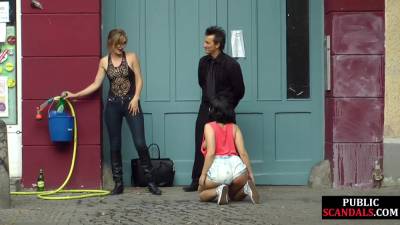 Busty german publicly humiliated outside before cock riding - txxx.com - Germany