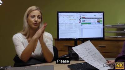 Loan4k. bank clerk cant wait to see his customers enormous faux tits - sexu.com