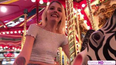 Petite Blonde Cutie Kate Bloom Goes For Carousel Ride Then Rides Cock - sexu.com