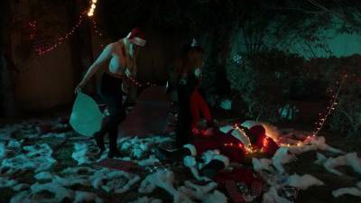Casca Akashova & Paisley Porter ride Santa's candy cane - 2chickssametime - hotmovs.com