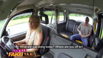 Female Fake Taxi Hot blonde breaks passengers cock during rough fucking - sexu.com - Britain