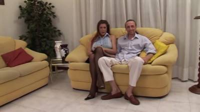 Long Haired Dude With Hard Cock Pounds Sexy Milf - On The Couch - upornia.com - Italy