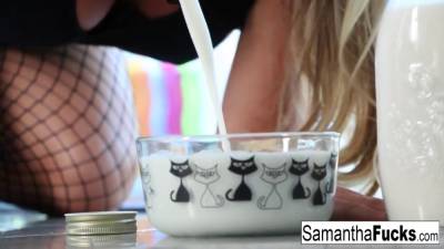 Samantha - Samantha Saint takes a Milk bath - sexu.com