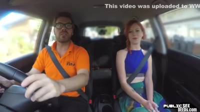 Redhead Brit Publicly Rides Driving Instructor - upornia.com