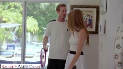 Naughty America - Tennis instructor gets lucky with his client, Ashley Lane - sexu.com