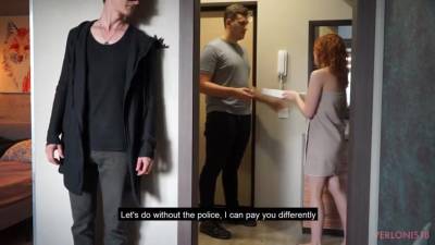 Redhead Girl Pays With Her Body For Pizza And Her Boyfriend (cuckold) Watches And Masturbate - upornia.com - Russia