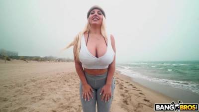 Beach Fun With Huge Tits - sunporno.com