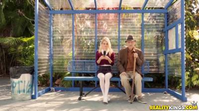 Riley Star - Riley - Riley Star And J Mac - Old Man Gets His Portion Of Pleasures At The Bus Stop - hclips.com