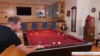 Naughty America - Avalon Heart fucking in the pool table with - sexu.com