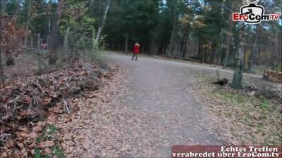 creampie in forest with german secretary milf with glasses pov - hotmovs.com - Germany