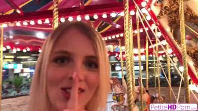 Petite Blonde Cutie Goes For Carousel Ride Then Rides Cock - sexu.com