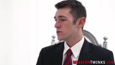 Gay mormon gobbling cock during ritual - pornoxo.com