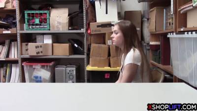 Shoplifting slender teen gets caught stealing by security - sexu.com