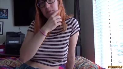 A Young Red-haired Girl Takes A Dick In Her Hairy Pussy - hclips.com