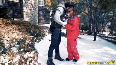 Kristen Scott - Kristen Scott, Kinky Lovers And Charles Dera In Undress In Snow And Hurry To Make Winter Sex - hclips.com