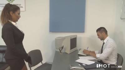 Brazilian Latina Secretary With Natural Tits Banged In The Office - upornia.com - Brazil