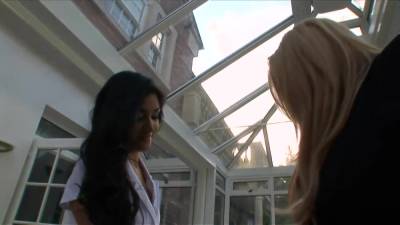 Blonde And Brunette Take Turns Sucking And Fucking A Hunk - upornia.com