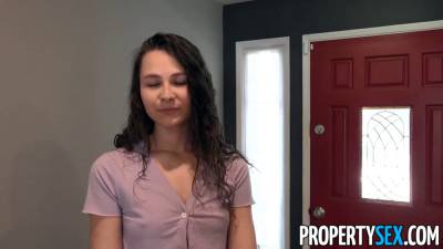 Cute Petite Brunette Fucks and Gets Creampie From Her New Roommate - sexu.com