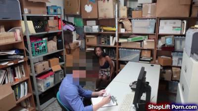 Busty teen ebony fucked by store officer - sexu.com
