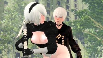 2B from Video Game NieR Automata Sex and Anal - webmaster.drtuber.com