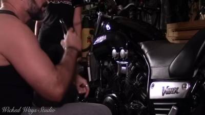 Biker Babe Takes A Hard Ass Fucking Bent Over A Motorcycle - hclips.com