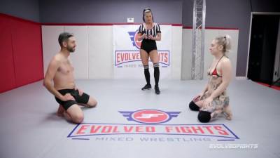Nude Wrestling Fight Kicking Balls And Using Strapon On Loser With Kaiia Eve And Jay West - upornia.com