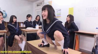 Very sweet Jav schoolgirls ride dicks on desks - sunporno.com - Japan