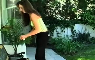 Great looking woman is gently touching her slit era - icpvid.com