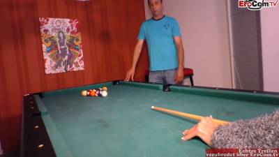 Slim Mature Bitch With Brown Hair And Beautiful Tits Fucked At The Pool Table - hclips.com