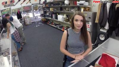 Brunette Sexy Petite Babe Goes To The Pawnshop For Some Sex - hclips.com