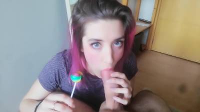 Playing With Her She Gets A Throbbing Oral Creampie & Swallow Pov With Lolli Pop - hclips.com
