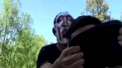 Masked guys fulfil their darkest fantasies outdoor - nvdvid.com