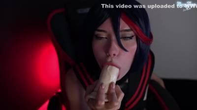 Fucks Herself With Huge Dildo In Pussy And Mouth With Ryuko Matoi - hclips.com