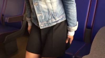 Risky ride in a dutch train without panties (PUBLIC PUSSY FLASHING) - sunporno.com - Netherlands
