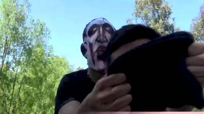 Masked guys fulfil their darkest fantasies outdoor - icpvid.com