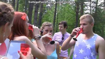 College sluts turn an outdoor party into wild fuck fest scene 3 - sexu.com