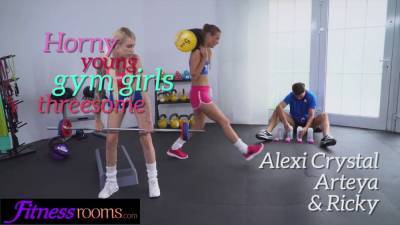Fitness Rooms Gym teacher threesome with two horny young tight wet girls - sexu.com