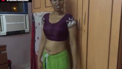Lily - Mumbai Maid Jerk Off Instruction In Sari In Hindi - Horny Lily - upornia.com - India