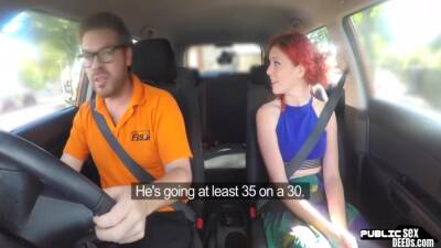 Redhead Brit Publicly Rides Driving Instructor - upornia.com - Britain