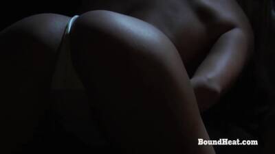 Busty Blonde - Busty Blonde Lesbian Slave Masturbates And Orgasms In Bondage - txxx.com