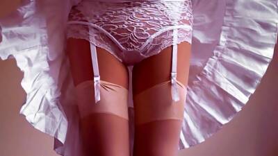 White Lace Up Panties - drtuber.com - Britain