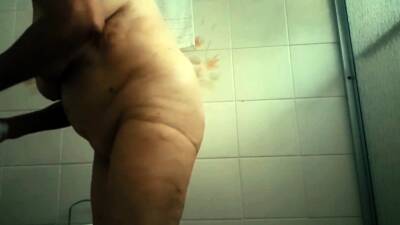our busty Granny naked in our bathroom - drtuber.com