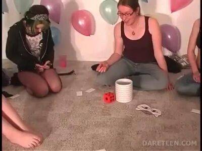 College naked babes kiss in a truth or dare game - sunporno.com