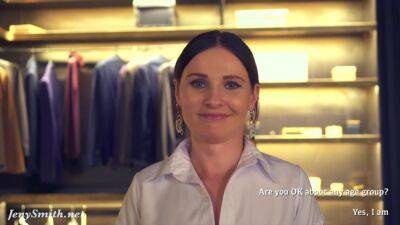 Close Friend. Jeny Smith teases a man in a clothing store - hclips.com