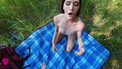 Real Outdoor Sex Picnic With A Hot Petite Brunette On A Summer Vacation In Nature Next To The Road - upornia.com - Russia