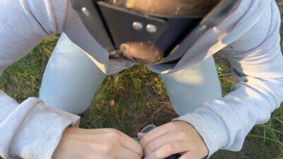 Almost Caught In The Woods! Vickybb - hclips.com