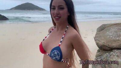 Melissa Lisboa fucking yummy on the nude beach with husband, FAN participated couldn't stand it enjoyed yummy - veryfreeporn.com