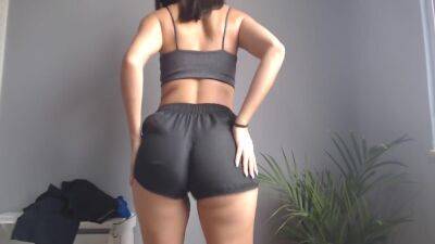 Naughty Wife Trying On Gym Shorts - hclips.com