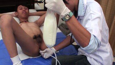 Asia twink nailed by doctor after enema - drtuber.com