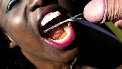 African Babe Slave Deepthroating With Cock - drtuber.com